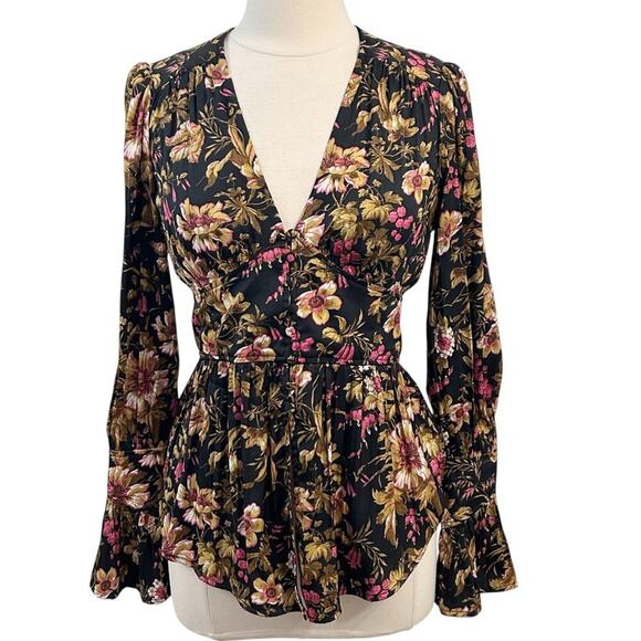BY ANTHROPOLOGIE Deep-V Tunic Blouse NWT Small - Picture 1 of 13